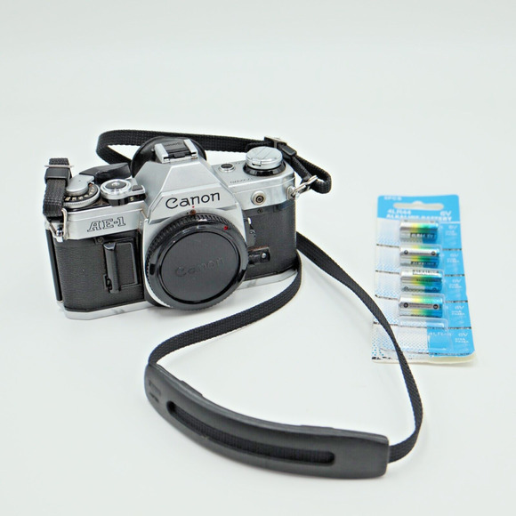 Canon AE-1 35mm Film SLR Camera Body Silver Black Tested Working w Batteries - Picture 1 of 15